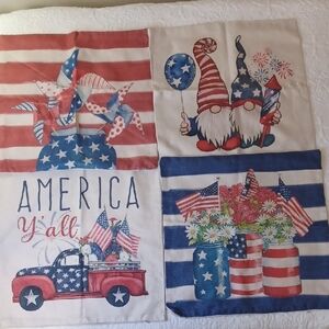 Set Of 4 Patriotic Themed Pillow Covers